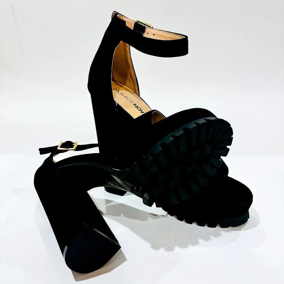 FASHION NOVA Above All Odds Black Heeled Sandals - Picture 7 of 7